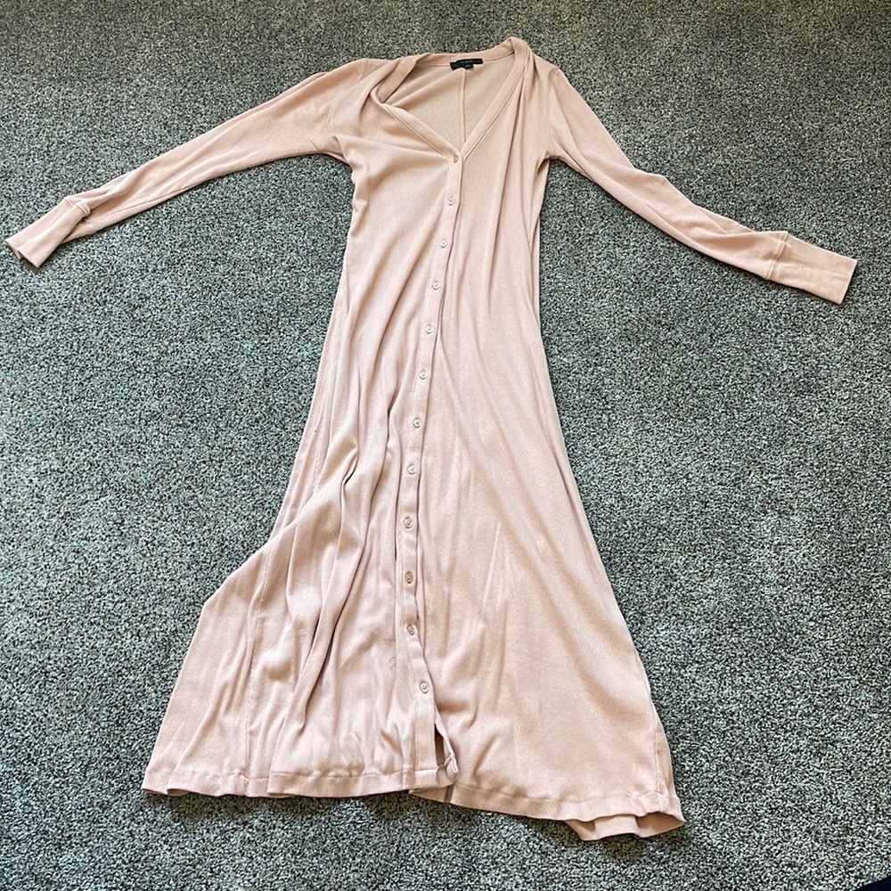 Jcrew- Ribbed dusty pink midi dress